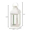 Medium White Gable Lantern - Decorative Indoor/Outdoor Lighting Fixture