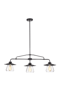 3 Light Glass Shade Chandelier