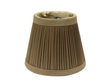 Slant Pencil Pleat Chandelier Lampshade with Flame Clip, Ash (Set of 6)