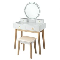 Makeup Vanity Table Set 3 Color Lighting Dressing Table