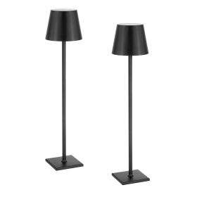 Cordless Table Lamp 2 PCS Rechargeable Battery Desk Lamp Adjustable Height Black