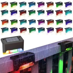 32PCS Decorative Light Solar Energy Waterproof and Dustproof Light Source Sensing Suitable for Shopping Malls Guardrails Decks Stairs Gardens Cou (Color: RGB lights-32PCS)
